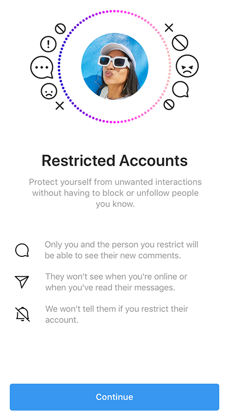 فعالسازی قابلیت Restrict‌ Instagram, فعال سازی رستریکت Instagram, محدود کردن کاربران در Instagram